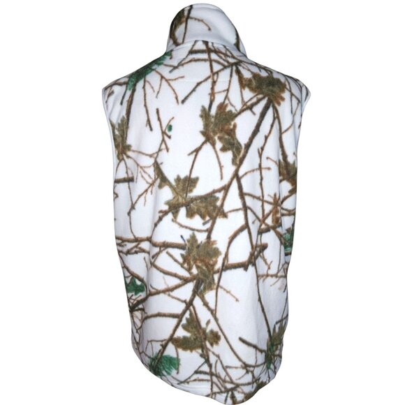 TRAIL CREST Womens M White Camo Fleece Full Zip Vest Hunting Hiking - Picture 4 of 14